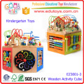 Juguetes de jardín de infancia Cubo de actividad de madera, Centro de actividades para niños de 7 en 1 para niños de 1 a 3 años de edad